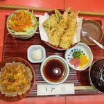 銀座天一 - 連れの小天丼と天ぷら