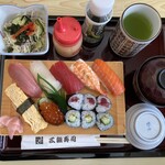 233549374 - 寿司セット1900円。酢飯をデカにぎりに。