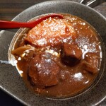 SATOブリアン にごう - お通しが、ビーフシチュー！！体が温まる。お肉ホロホロ〜。比較的サラリとしているけど、コク深い。