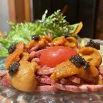 近江牛焼肉 肉の流儀 肉魂 - 雲丹とキャビア特選牛タンユッケ