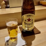 焼鳥 京都橘 - サッポロ 赤星 瓶
