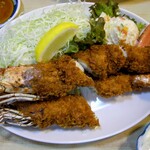 弥次喜多 - 超特大海老フライ定食 2850円