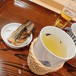 Seirin - 四杯はとれる、とのアドバイスに従い、ひれ酒を所望。掛川の開運の本醸造です