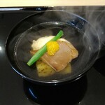 日本料理たけなか - 海老真丈、焼なす、あわび茸