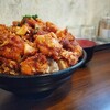 豊平探偵団 - ザンタレ丼　特盛り(￥1000)。ご飯ミチミチ、唐揚げ多すぎ(笑)