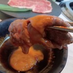 焼肉 闘牛門 - 炙りリブロースすき焼き風