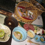 萩姫の湯栄楽館 - 夕食：先付など