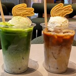 Le Café Lacoste - 抹茶ライラテフロート、カフェラテフロート