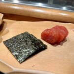 しほう田 - アテに明太子と海苔