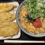 Marugame Seimen - 明太あんかけ キス天蓮根天さつまいも天