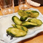 おにぎり 鼓 - きゅうりの漬物¥200