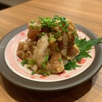 長門焼鳥 水炊き ふくの鳥 - 鶏わさ 530円