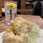 とんかつ小田保 - ポテトサラダ 350円　芋ソーダ割り 550円