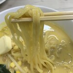 らーめん 光家 - 麺は中太のちぢれ麺で、スープとの絡みもよかったです！