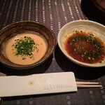 瀬里奈 - しゃぶしゃぶのポン酢とゴマだれです。