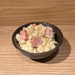 Potato salad with homemade smoked bacon