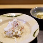 鮨 十兵衛 - 蟹身、蟹味噌をタレに