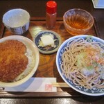 楽膳 - "福井セット" おろしそば＋ソースカツ丼