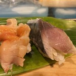 甚六鮨 - 赤貝とシメサバ
