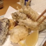 木古里 - 天婦羅は「わかさぎ、牡蠣、安納芋、なす」