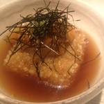 木古里 - 付出しは胡桃豆腐にウニを乗せた餡かけ。うまい。