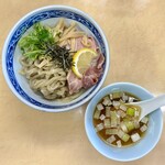 中華そば よしかわ - 超極太手もみ麺 淡麗煮干しつけ麺(990円)