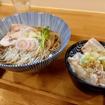 中華そば ZEN - 中華そば(魚介系油無し・醤油)　店主の気まぐれご飯(豚バラネギ塩)