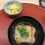 日本料理 久丹 - 真鴨の鍋だしのにゅうめん、キャベツの梅あえ