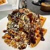 茶房こもん - アイスチョコアーモンドワッフル