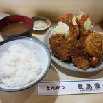 Toshimaya - ミックスかつ定食