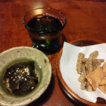 うなぎ割烹桜家 - ビールと日本酒についてきたお通し