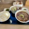 Yatsugatakepakingueriakudarisenakadake - 朝飯の定番（且つ赤岳の鉄板メニュー）もつ煮そば定食（＋トッピングで揚げたて天婦羅もおすすめ）