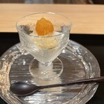 にくの匠 三芳 - 鬼灯煮汁のシャーベット 炊き鬼灯と削り鬼灯を掛けて