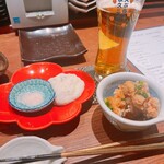 恵比寿天ぷら串 山本家 - 自然薯、鶏皮揚げ