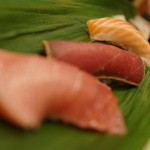 千春鮨 - 中トロ、漬けマグロ、トロサーモン