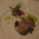 ロワゾー・パー・マツナガ - 2013/12　15000yenコース　帆立の燻製とキャビア