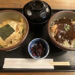 カツ丼 野村 - ドミグラスソースカツ丼と、玉子とじカツ丼のセット孫膳（ロース）￥1,100