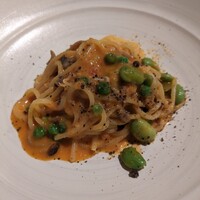 リストランテ リンコントロ - ズワイ蟹と山形産の枝豆のパスタ