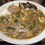 CoCo壱番屋 - 『なすカレー+豚しゃぶ･ハンバーグ･ほうれん草』