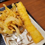 丸亀製麺 - 野菜かきあげ＆烏賊
