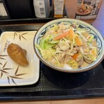 Marugame Seimen - 豚ちゃんぽんうどん大、いなり寿司、