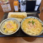 Marugame Seimen - カニ玉あんかけうどん、カニめし、ちくわ天