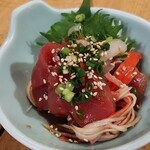 大衆酒場 竹うち - 海鮮にんにく醤油漬け(390円)