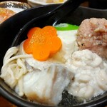 Yaki Miso Ramen Yadoya - 真鱈とタチの三平汁、少しだけ取り皿に移してみました