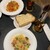 アイタルガボン - 料理写真:（手前）サルシッチャと菜の花のオイルパスタ (¥ 1,100)、（奥）ツナとオリーブと春キャベツのアラビアータ (¥ 1,100)