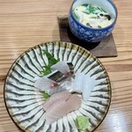 Sakiure - お刺身と茶碗蒸し