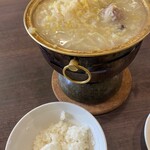 Touhoku Jinka - 【’24.1】豚スペアリブと漬け白菜の鍋　990えん　ご飯少な目