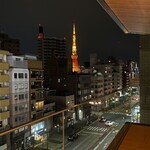 鮨 めい乃 - テラスから眺む東京タワー