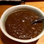 Ton sei - トッピングのカレー（300円）　最初甘いけど、後から辛くてスパイシー♪