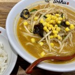 れんげ食堂 Toshu  - 野菜味噌ラーメン(¥726) ライス少なめ(¥132)